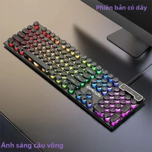 EWEADN | Bàn Phím Có Dây Eweadn GX330 Retro Punk RGB Backlit 104 Phím Keycap Tròn ABS Dành Cho PC Laptop Máy Tính Để Bàn - Quà Tặng Cho Game Thủ
