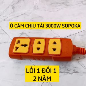 Ổ cắm điện chịu tải cao Sopoka ổ điện chịu tải cao ổ cắm đấu dây sẵn lõi sứ chống cháy chống vỡ. Bảo hành 2 năm 1 đổi 1