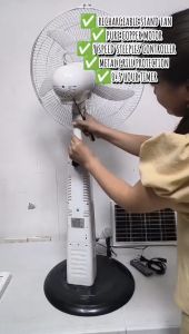 LD-300B 16 Inch AC/DC Dual Power Rechargeable Stand Fan Electric Fan Solar Fan