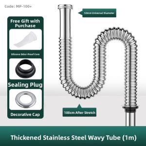 TAOSHI | Anti-Odor Anti-Clog Stainless Steel Sink Drain Pipe Soft Hose Accessories