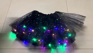 Multi-color Girls Tutu Skirts with LED Light Glow Princess Ballet Stage Dance Kids Cosplay Fairy Miniskirt Birthday Gifts