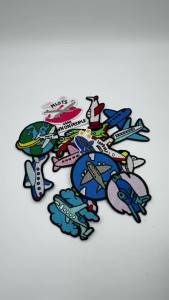 16Pcs Cute Cartoon Airplane Embroidery Patches Heat Transfer Iron On Sew On Applique for Clothes Kids DIY Craft Decoration