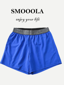 กางเกงขาสั้นกีฬาสำหรับผู้ชาย SMOOOLA แห้งเร็ว ระบายอากาศได้ดี 3/4 ชุดกีฬาบาสเก็ตบอล วิ่ง ฝึกซ้อม กางเกงขาสั้น