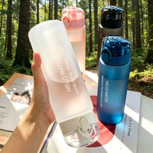 Sports Transparent Water Bottle 780ml Portable Gym Travel Clear Leakproof Drinking Bottle Frosted Bottle