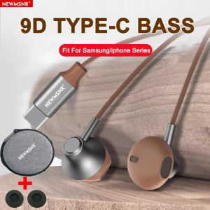 Newmsnr | NEWMSNR 9D Surround Bass Type C&3.5mm Headphones Wired Control Headset With HD Mic Earbuds for IPhone15/16 and Samsung Earphones