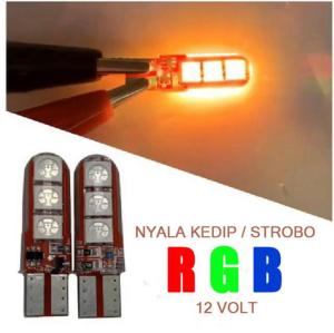 Lampu sen jelly kedip RGB harga sepasang lampu sein T10 lampu sein jelly RGB 7 warna PNP motor mobil