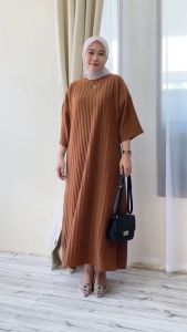 Klamby Kita Gamis Dress Lucia Muslimah LD 120 Jumbo Knit Hornet