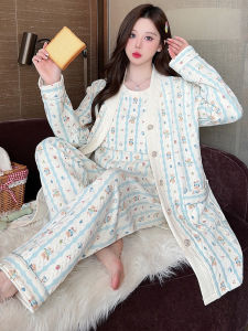 Bộ Đồ Ngủ Cotton Dày Cho Bà Bầu Cho Con Bú Bộ Đồ Ngủ Cotton Nguyên Chất Cho Bà Bầu Mùa Thu Đông Bộ Đồ Ngủ Cho Bà Bầu