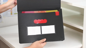Long Expanding File Folder 25 Pockets Accordion File Organizer Colorful Inner Page Storage Bag