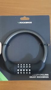 Kunci Nomer Gembok Sepeda Rockbros RKS502 Hitam Bicycle 5 Digits Code Lock Steel 40CM Anti Maling Nomor MTB Angka Roadbike Sepedah