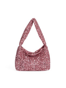 Shiny Blingbling Luxury Handbag Commuter Sequin Womens Bag Soft Polyester Material Magnetic Buckle Closure Dumpling Shape