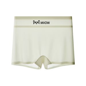 MiiOW | Ultra-Thin Pure Cotton Ice Silk Womens Briefs Cat Person No-Trace Flat Angle Underwear Antibacterial Safety Pants