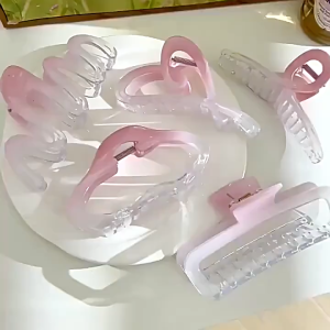 Pink Gradient Shark Clip 🎀 粉色渐变系抓夹鲨鱼夹 Klip Cakar Rambut Aksesori Rambut Wanita Musim Panas Big Hair Pin Girl Headdress