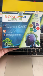 Ginko Citicolin 240 Hoạt huyết dưỡng não tăng cường lưu thông máu lên não cải thiện trí nhớ - Hộp 100 viên