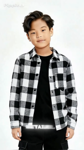 Kemeja Flanel Kotak-Kotak Lengan Panjang Anak 1-12 tahun