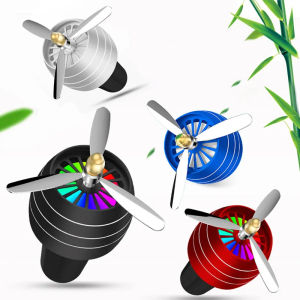 EKLEVA Car Air Vent Perfume Clip Led Lights Metal Case Car Styling Air Freshener Car Decoration Solid Fragrance Black