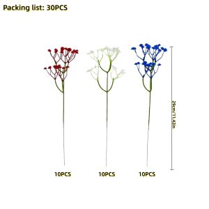 30PCS Mixed Color Patriotic Artificial Gypsophila Flowers Fake Red White Blue Baby Breath for 4th of July - Party Home Deco