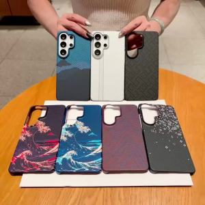 Kevlar Pattern PC Slim Phone Case For Samsung S25 S26 Plus S24 FE S23 S22 Ultra A57 A56 A55 A18 A17 A16 Protection Back Cover