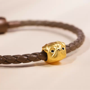 Chow Sang Sang  周生生 999 Gold Charme Pug Charm for Women & Men 96376C  [Bracelet not included]