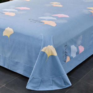 Thickened Pure Cotton Leaf Pattern Bed Sheet Single Twin Dormitory Student Three-piece Set Chinese Style Bedding Cotton Cover