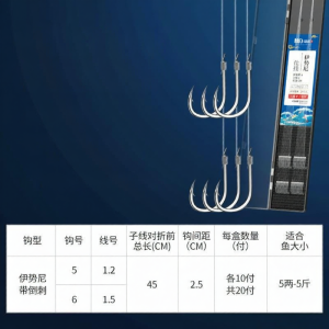 RUANFU | Anti-tangle Ready-tied Double Fishing Hooks Set