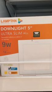 Lamptan ดาวน์ไลท์ฝังฝ้า LED 9W เหลี่ยม แสงขาว Daylight 6500k Downlight Ultra Slim Alu.Flat แท้100% By.N