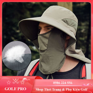 Mũ chống nắng golf nam nữ thoáng khí có dây điều chỉnh kèm khẩu trang MG005