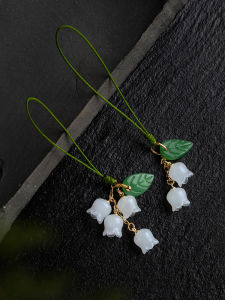 Delicate Bellflower Phone Strap Womens Style Wind Bell Pendant Jade Pendant Small Pendant Mobile Phone Chain Artistic