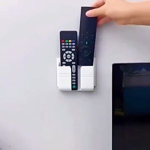 Fast Delivery 2pcs Wall Mounted Organizer Storage Box Remote Control Mounted Mobile Phone Wall Holder Charging Multifunction Holder Stand