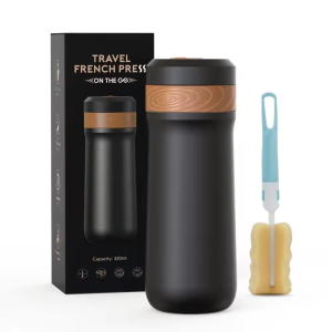 i Cafilas | 12 oz Portable French Press Coffee Maker for Travel Camping Stainless Steel Vacuum Insulated Coffee Mug Tea Cup
