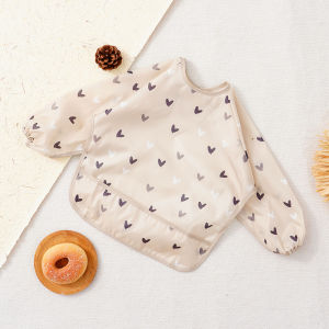 Long Sleeve Baby Bibs Water Dirt Proof Burp Cloths Cute Infant Eating Child Drawing Apron Self Feeding Bib Boy Girl 0-3 Year