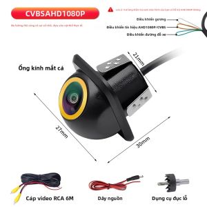 170 ° Camera Lùi Ô Tô Fisheye HD AHD Góc Rộng Tầm Nhìn Ban Đêm IP68 Camera Giám Sát Đỗ Xe Đa Năng Chống Nước IP68