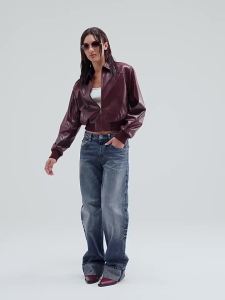 Slim Versatile Womens Low Rise Flared Cuff Straight Jeans