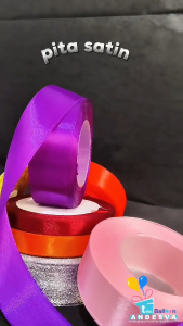 Pita Satin Polos warna warni / Pita kerajinan tangan / pita souvenir / pita buket bunga / pita kain