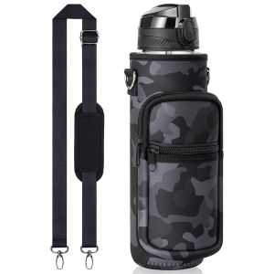 TINYAT Water Bottle Bag Carrier 24oz/32oz Insulated Neoprene Bottle Sling Holder Case Pouch Cover for 1000ML/750ML Bottles with Shoulder Strap for Girls Boys Adults
