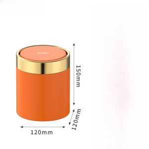 Mini Cute Office Desktop Trash Can Stainless Steel round Tea Table Paper Basket Swing Lid Style Home Personal Cleaning Tool