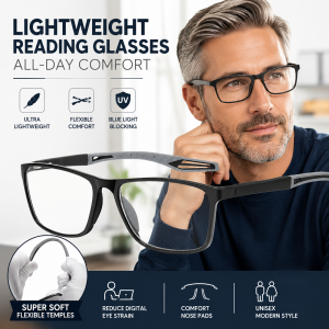 Lightweight Blue Light Blocking Reading Glasses Flexible Comfortable Readers for Men Women Anti Eye Strain