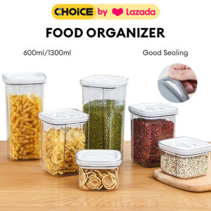 600/1300 ML Kitchen Seal Storage Tank Square Food Preservation Storage Jars Plastic Transparent Cans