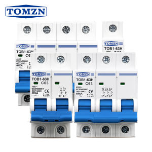 TOMZN AC MCB TOB1-63H C Curve 230/400V~ 50/60Hz Mini Circuit Breaker 1P 2P 3P 4P 3A 6A 10A 16A 20A 25A 32A 40A 50A 63A 6kA