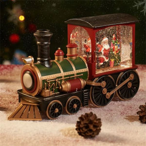 2025 Christmas Gift Train Crystal Ball Ornament Christmas Gift Christmas Eve Box Train Luminous Box Crystal Ball Ornaments