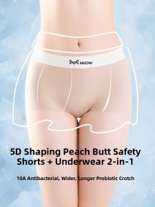 Miiow | MiiOW Cat Woman Seamless Safety Pants Ice Silk Flat Angle Underwear High Waist Cotton Crotch Antibacterial Two-In-One For Girls