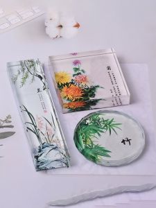 Transparent Crystal Glass Paperweights Calligraphy Book Pressing Tools for Graduation Season Stationery Business Supplies