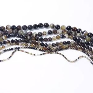 1 Strand Natural Stone Faceted Coffee Stripe Agates Beads 4-16mm Pick Size For Jewelry Making Diy Bracelet Necklace Accessories