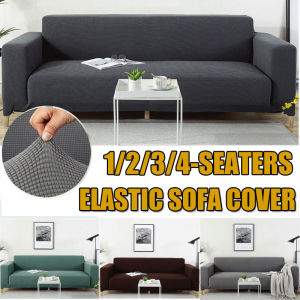 1/2/3/4 Seaters Solid Tone Checks Sofa Cushion High Elastic Sofa Covers Waterproof L-shaped Couch Thicken Slipcovers