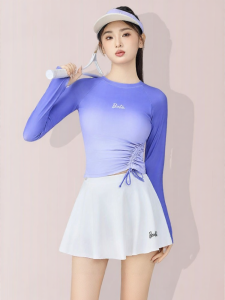 Barbie | Slimming Fashion Gradient Womens Long-Sleeve Two-Piece Tankini