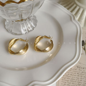 Roman Holiday Twisted Metal Feel French Fashion High End Hong Kong Style Design Womens Earrings Fashion Jewelry Accessories