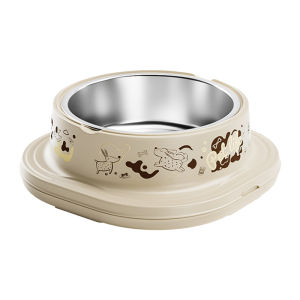 HamshMoc Stainless Steel Pet Bowl Removable Parts Rounded Arc Handle Position Easy Clean Design Anti Slip Mat for Pets