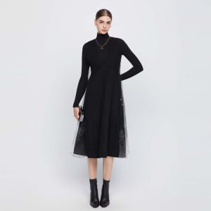 S·DEER | Đầm Lông Cừu Pha Dây Kéo Dáng Ôm