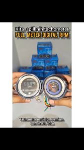 TAKOMETER FUEL METER DIGITAL RPM METER PLUS AMPER BENSIN FUELMETER 12V /SPEDOMETER DIGITAL STEAM / SPIDOMETER KILOMETER LED PLUS INDIKATOR GIGI LAMPU SEIN DAN NETRAL