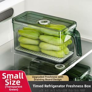 Drainable Airtight Food Storage Container with Handle Stacking